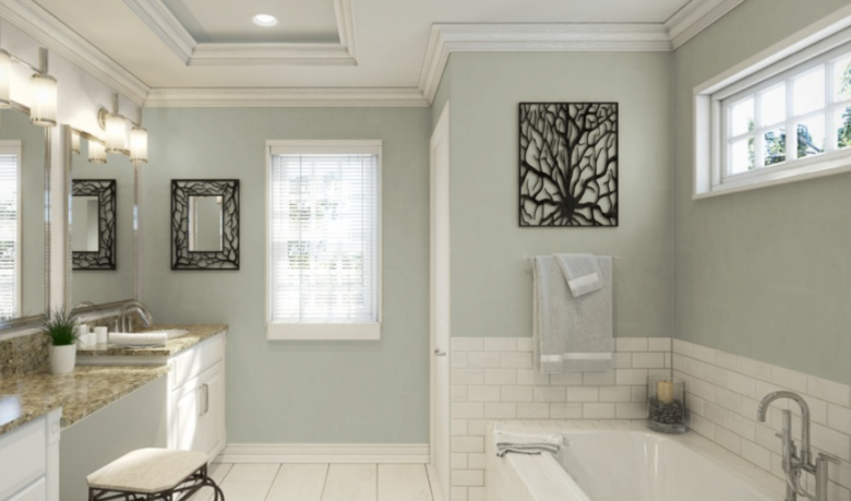 Sherwin-Williams Comfort Gray (SW 6205)
Soft, muted gray-green, providing a serene, refined backdrop that enhances rich green accents beautifully.