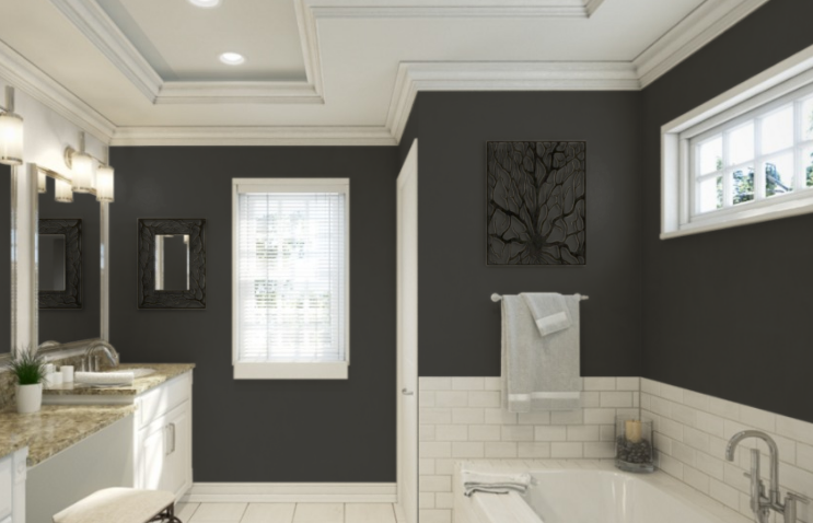 Sherwin-Williams Iron Ore (SW 7069)
Dark charcoal gray with a sleek, modern edge, great for creating striking contrasts in contemporary kitchen designs.