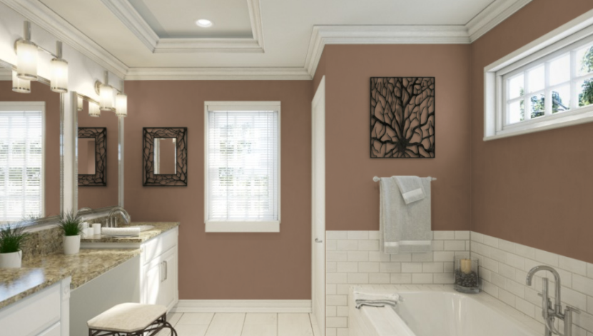 Sherwin-Williams Mocha (SW 6067)
Rich, deep brown with warm undertones, perfect for creating a soothing and elegant retreat.