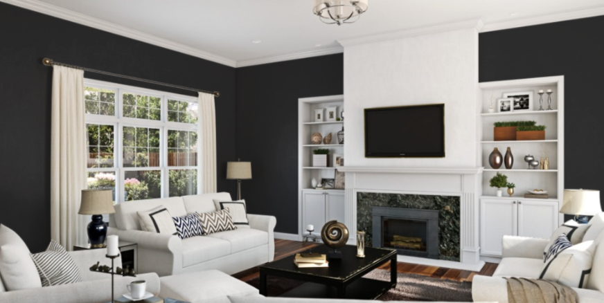 Sherwin-Williams Tricorn Black (SW 6258)
Sleek, dark black-brown that provides a dramatic and grounding effect, ideal for a tranquil retreat.