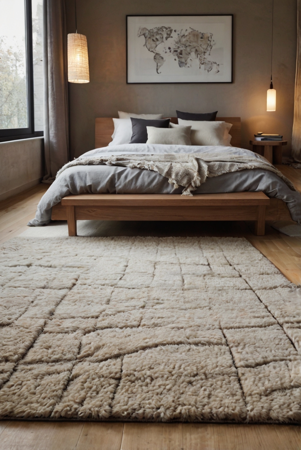 Why should you consider adding an area rug under your bed?