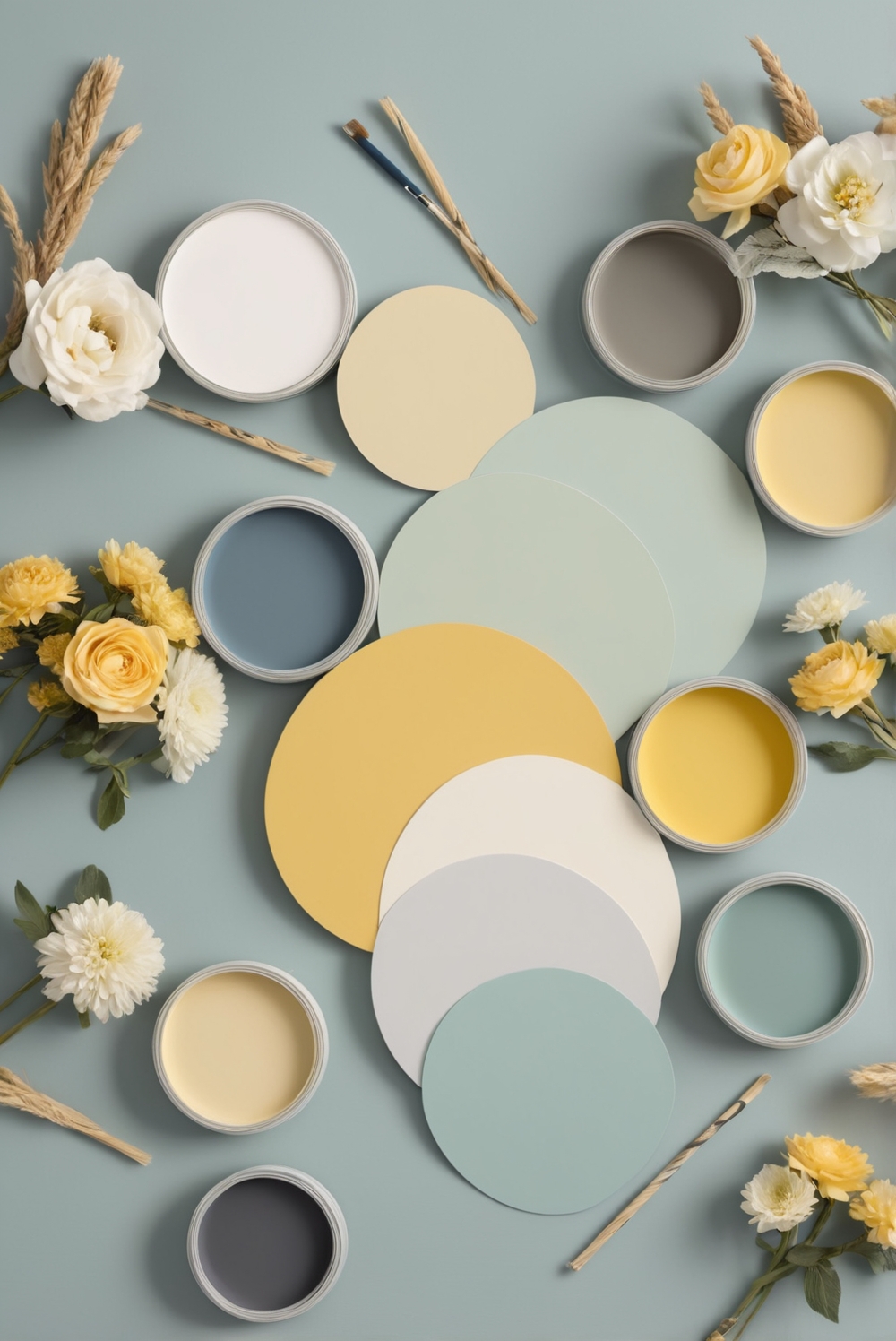 Best 5 Palettes SW colors with Mustard Yellow and Slate Gray for your bedroom