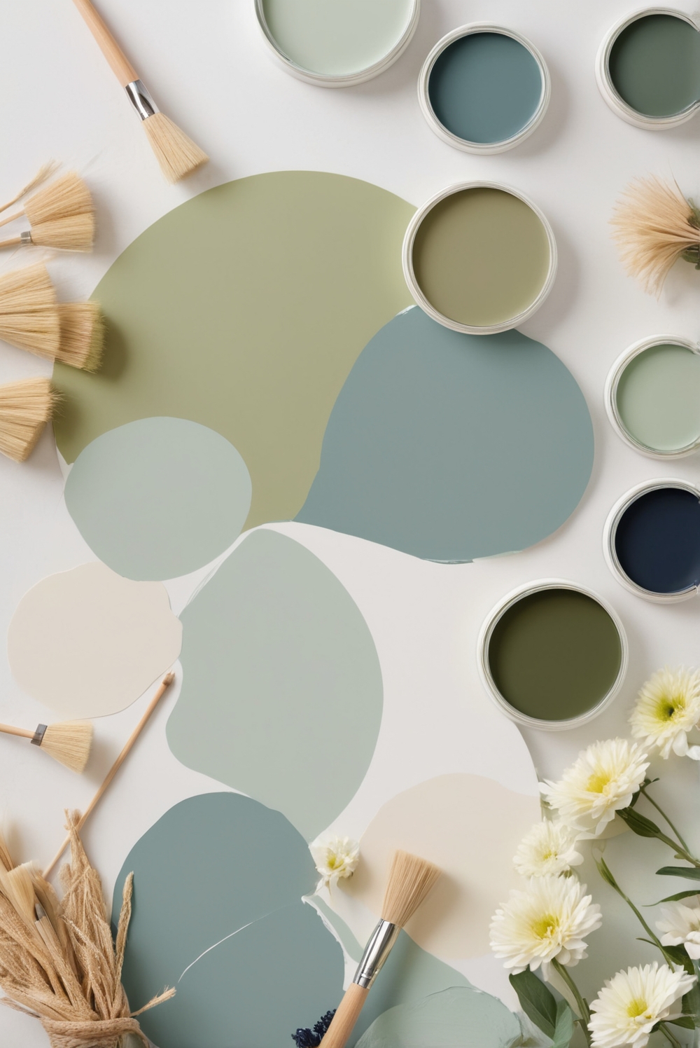 Best 5 Palettes SW colors with Navy Blue and Olive Green for your bedroom