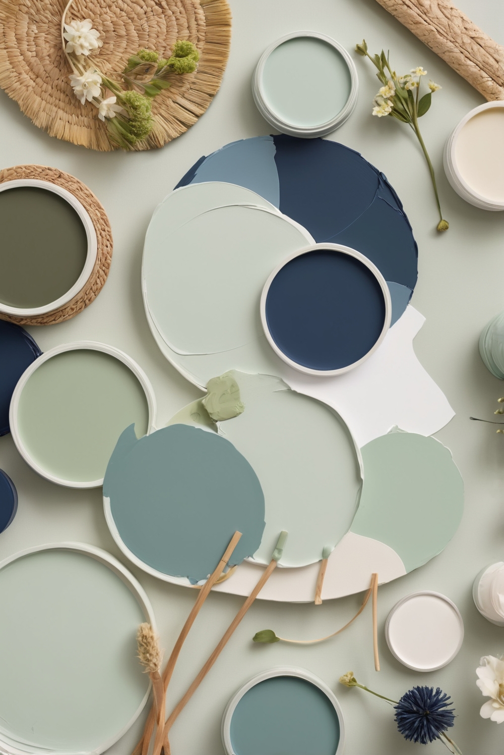 Best 5 Palettes SW colors with Navy and Olive for your LivingRoom