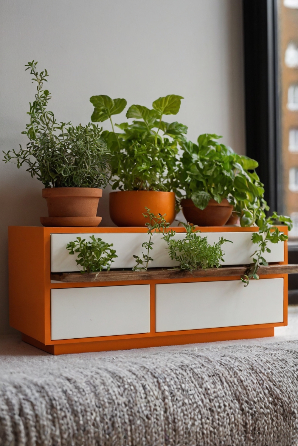 indoor herb garden, windowsill herb garden, bedroom herb garden, indoor gardening ideas, herb garden design, herb planters, herb cultivation techniques