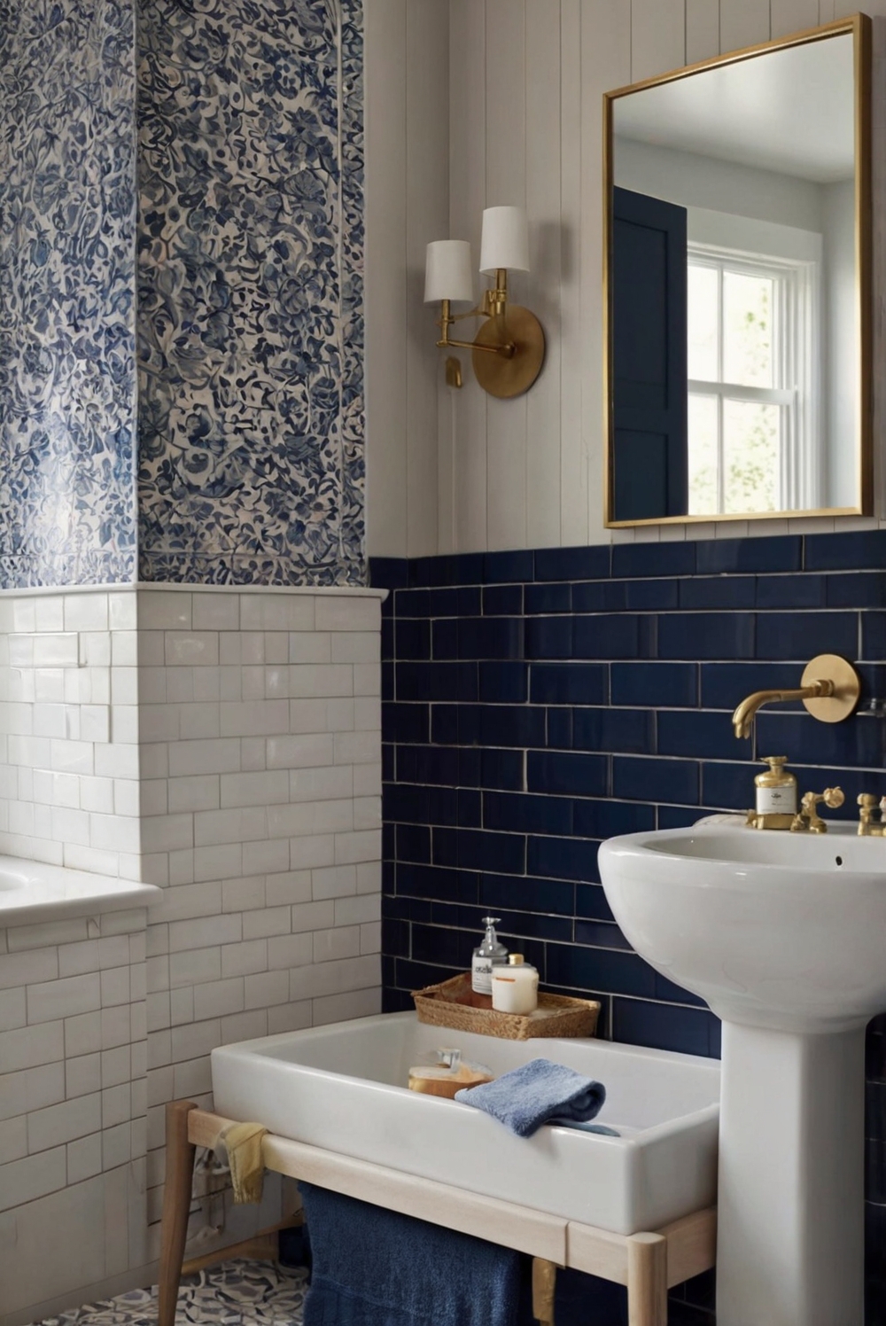 How can I use accent tiles to enhance my bathroom design?