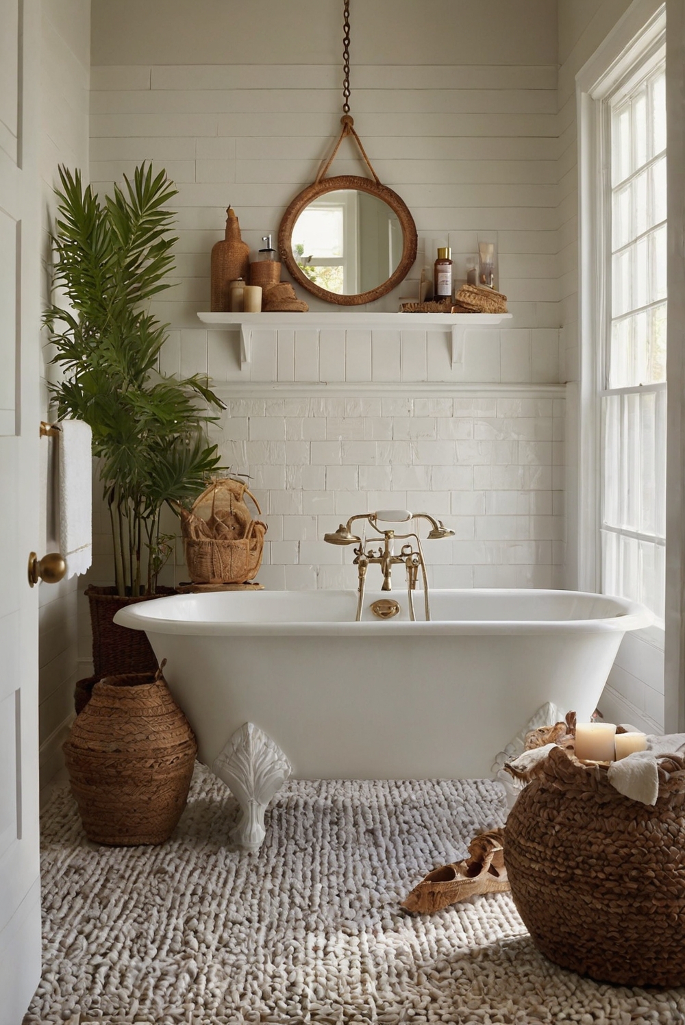 How does seasonal decor keep the bathroom looking fresh?