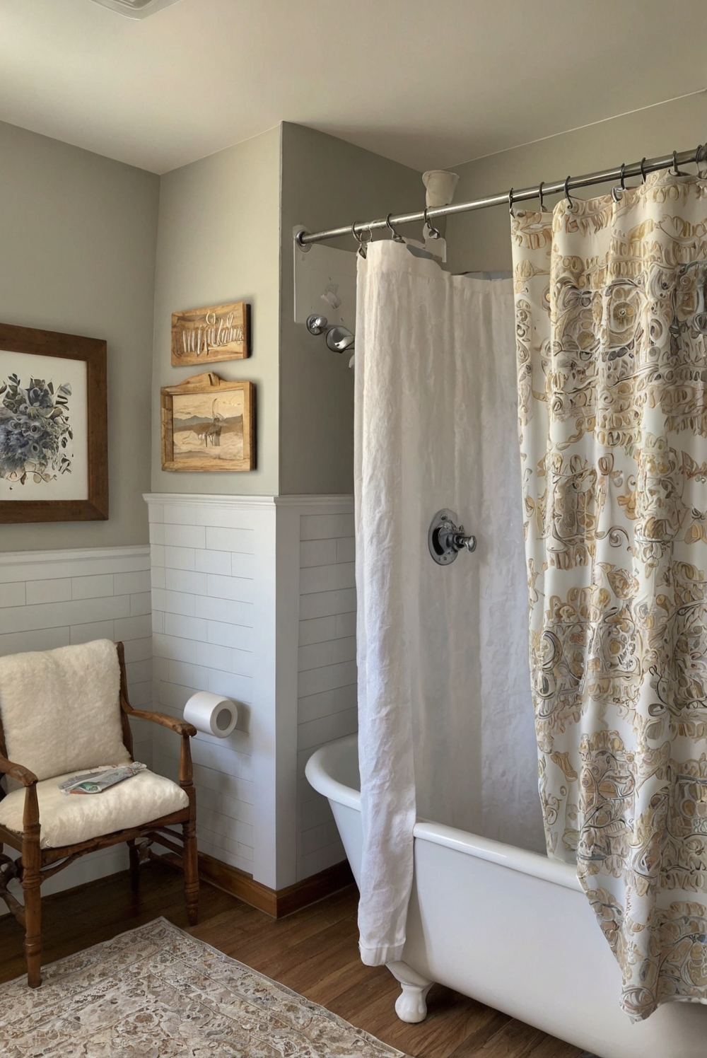 How to Conceal Your Shower Curtain Rod with Fabric Cover?