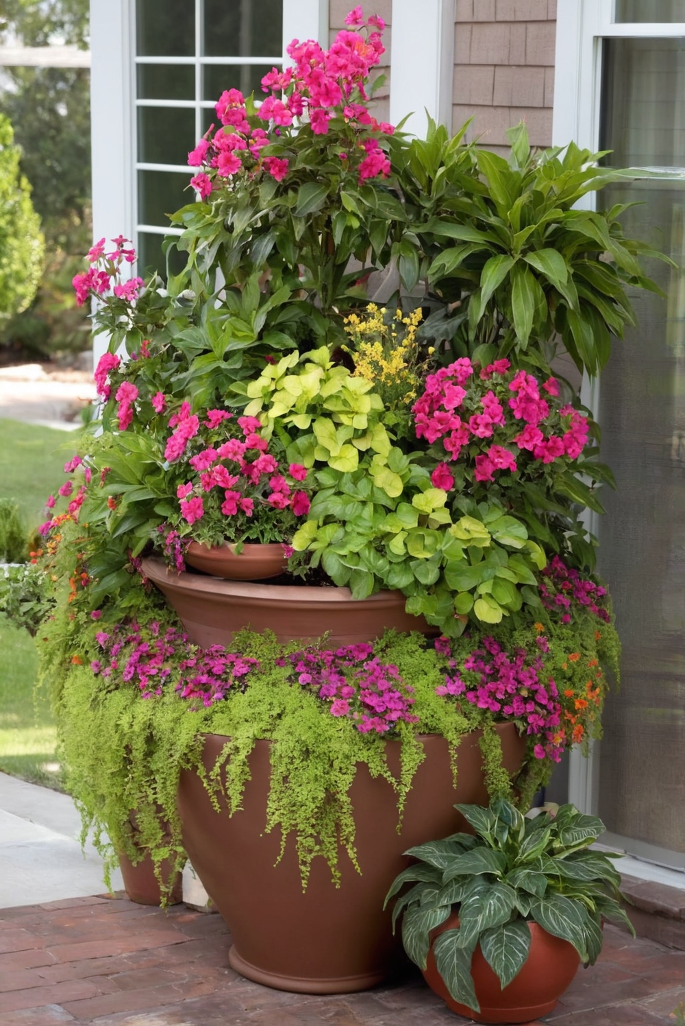 container gardening, flower pots, patio flowers, outdoor gardening, colorful blooms, gardening ideas, plant containers