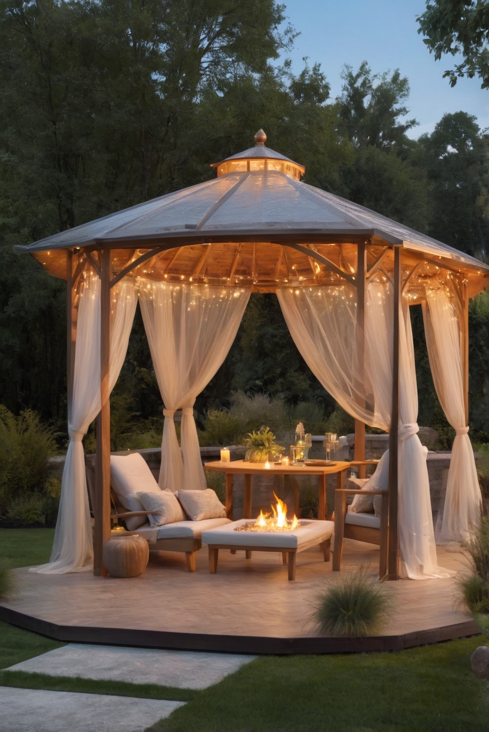 outdoor gazebo decoration, gazebo design ideas, backyard gazebo landscaping, outdoor living space ideas, patio gazebo design, garden gazebo decor, pergola decorating ideas