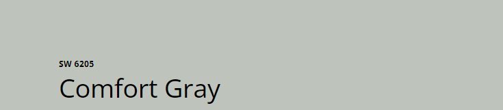 Sherwin Williams Comfort Gray (SW 6205)
A soothing gray-green, offering a gentle, tranquil ambiance, perfect for cabinets and walls.