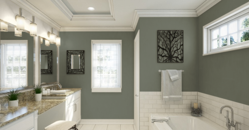 Sherwin Williams Retreat (SW 6207)
A medium green with muted gray tones, creating a cozy, inviting atmosphere in any room.