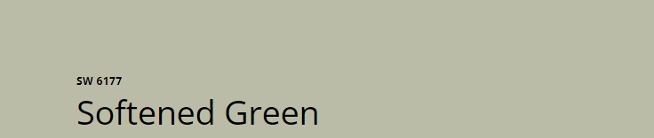 Sherwin-Williams Softened Green (SW 6177)
Gentle, muted green that brings a soft, elegant touch to interiors, perfect for a refined look.