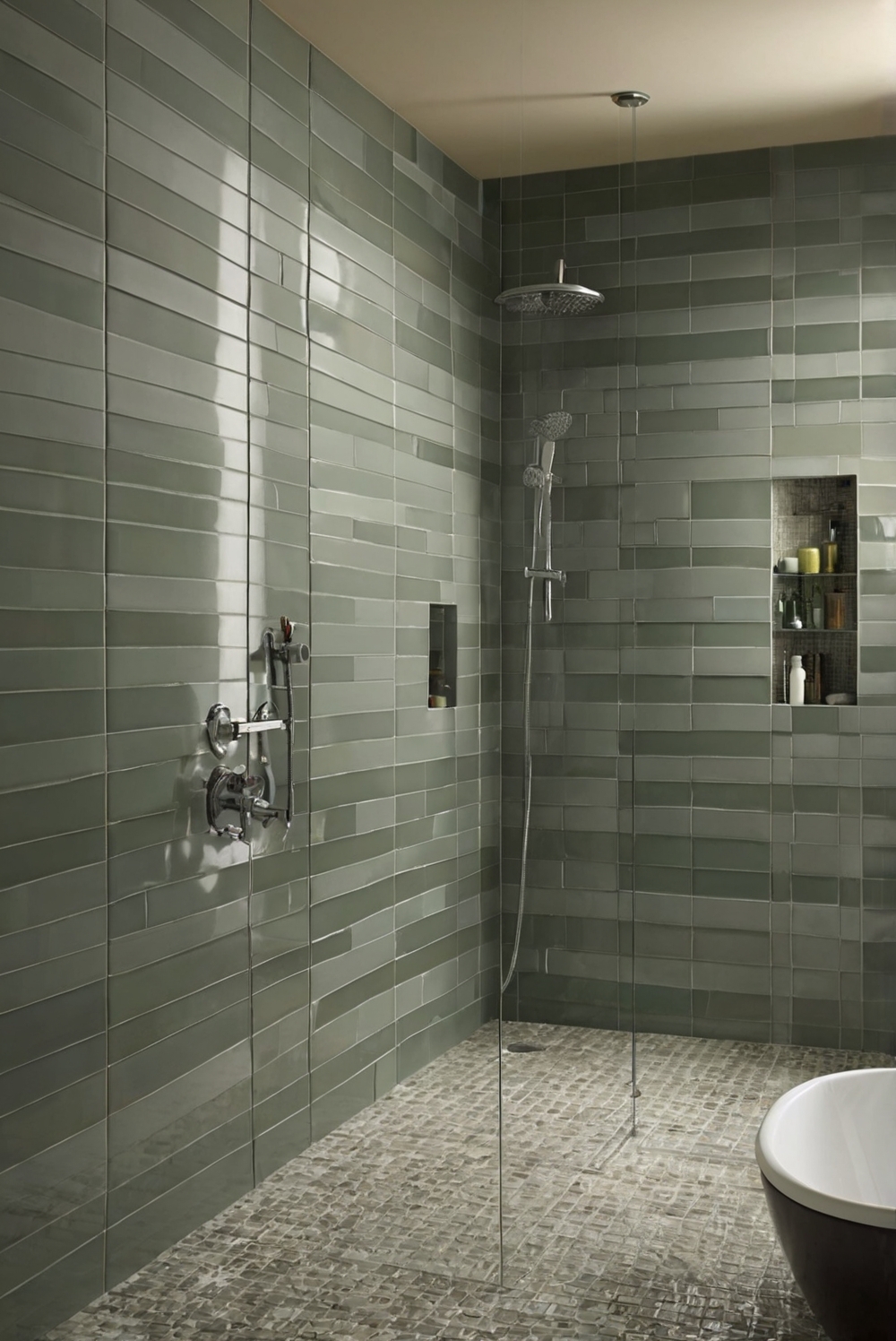 Should I use larger tiles on my shower walls?