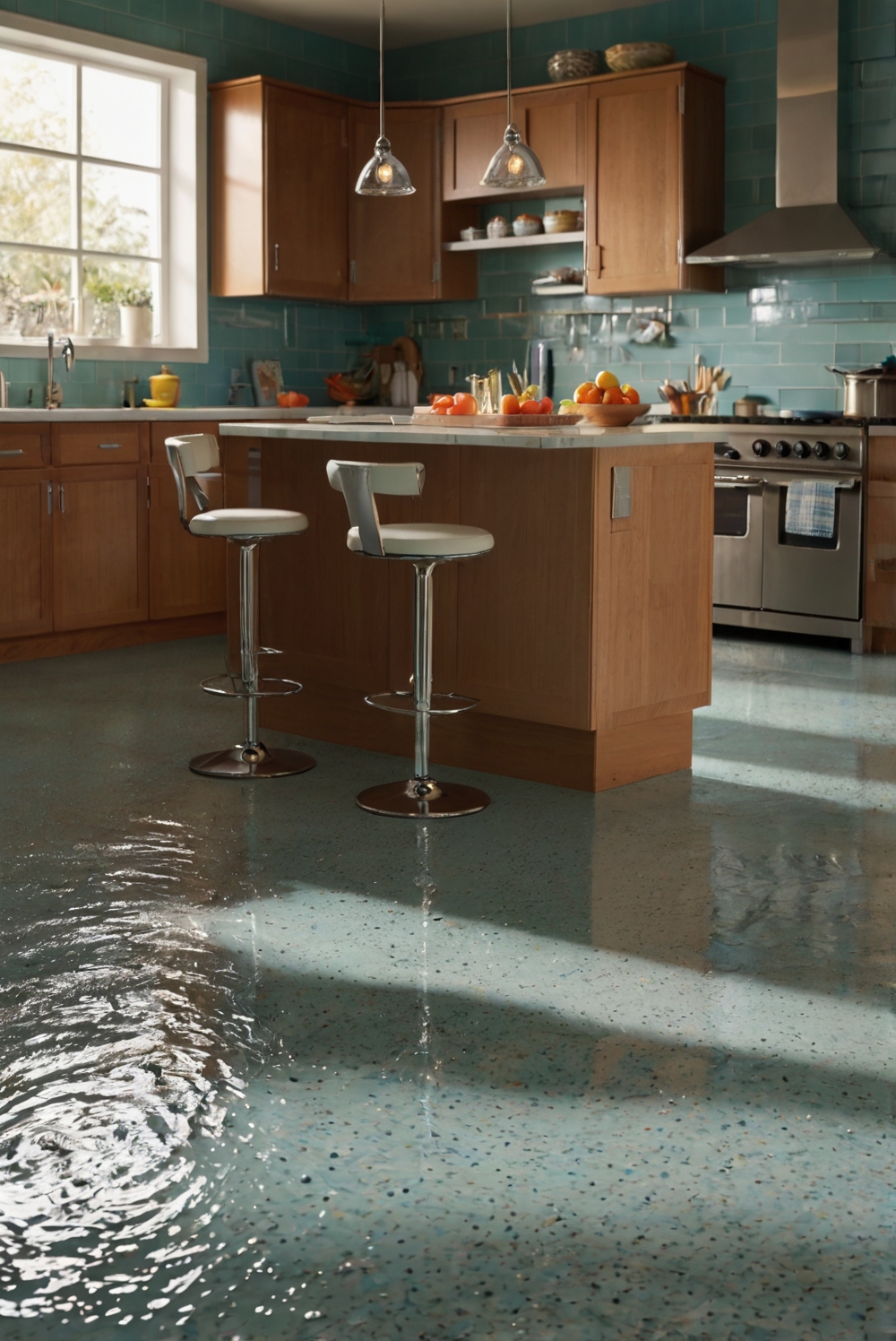 What flooring materials are water-resistant for kitchen use?