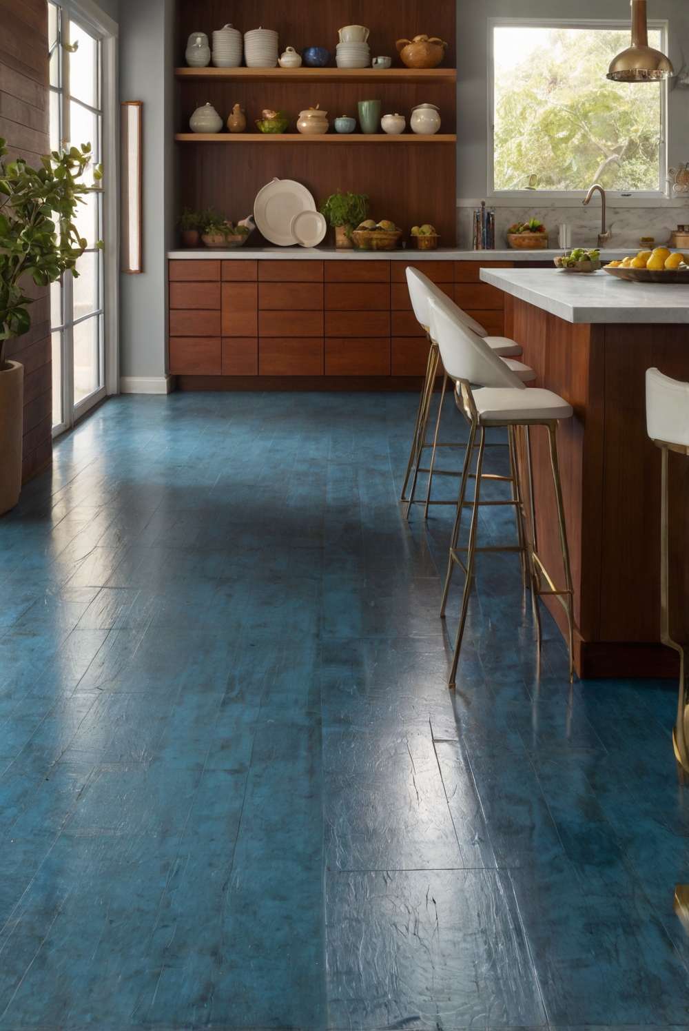 Which flooring materials have anti-microbial properties for a healthier kitchen?