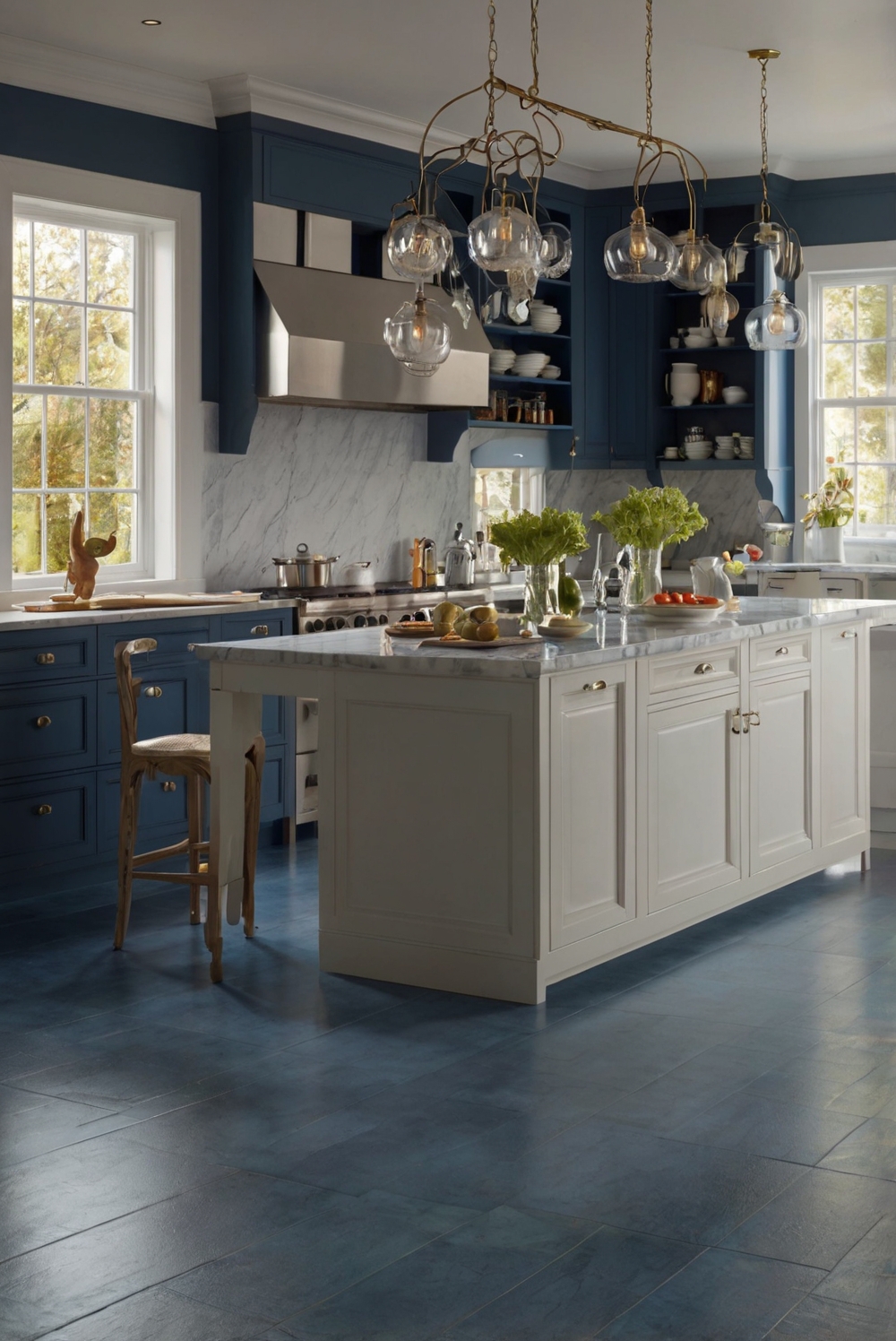 Which flooring products come with warranties for kitchen use?