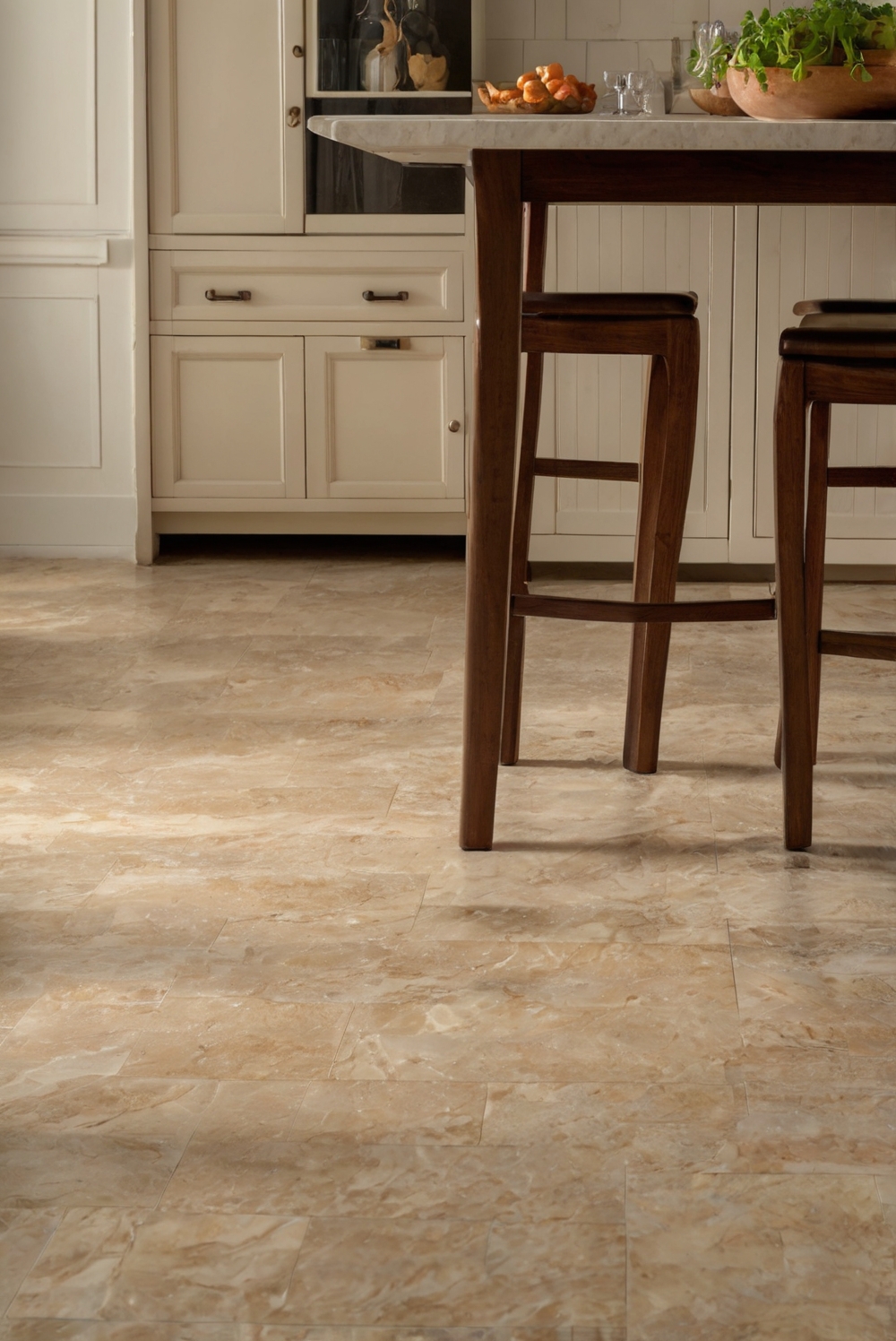 Which kitchen flooring materials are heat-resistant?