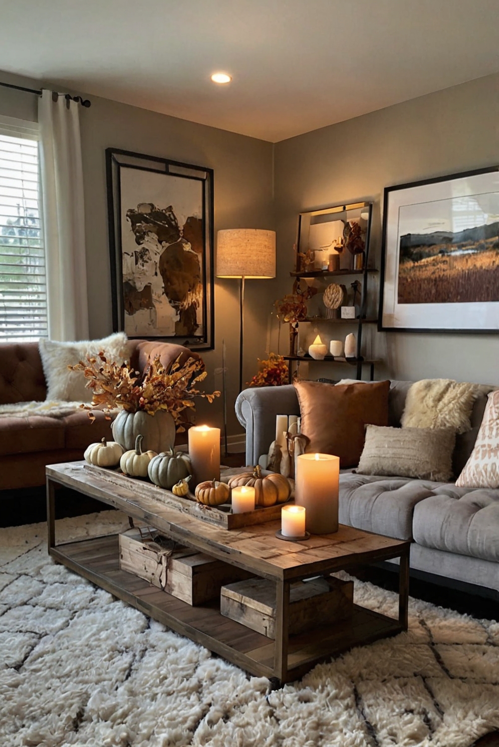 Upgrade Living Room Decor, Fall Home Renovation, Cozy Living Room Upgrades, Stylish Autumn Decor, Modern Living Room Redesign