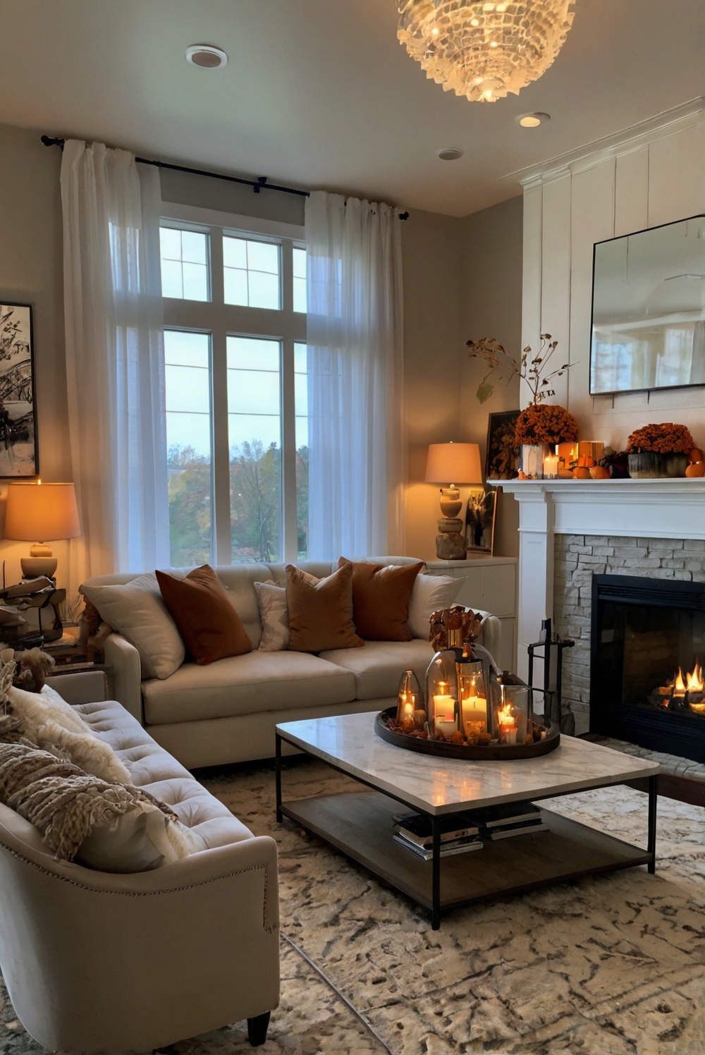 Fall decor ideas, Living room makeover, Fall decorating tips, Home interior design, Stylish home decor