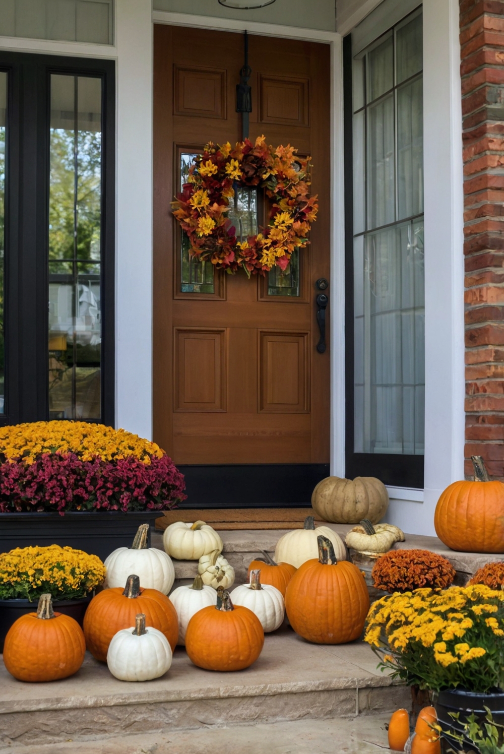 Fall porch decor, Outdoor fall decorations, Autumn porch ideas, Fall front porch, Halloween porch decor