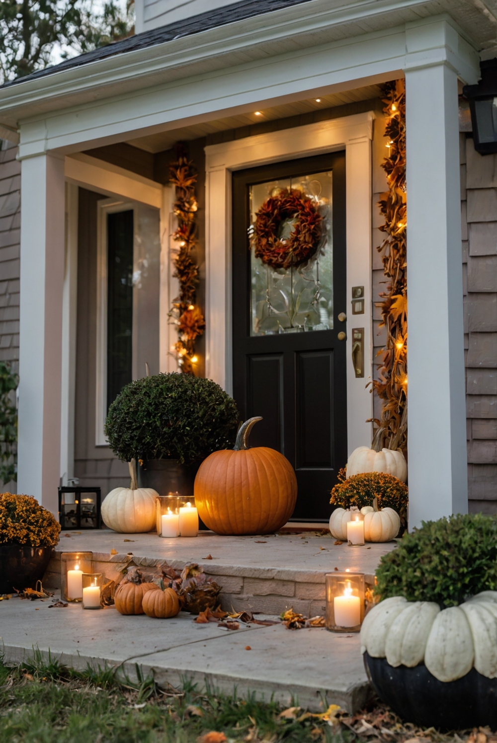 fall porch decor, fall outdoor decorations, autumn porch ideas, harvest porch decor, cozy outdoor fall decorations