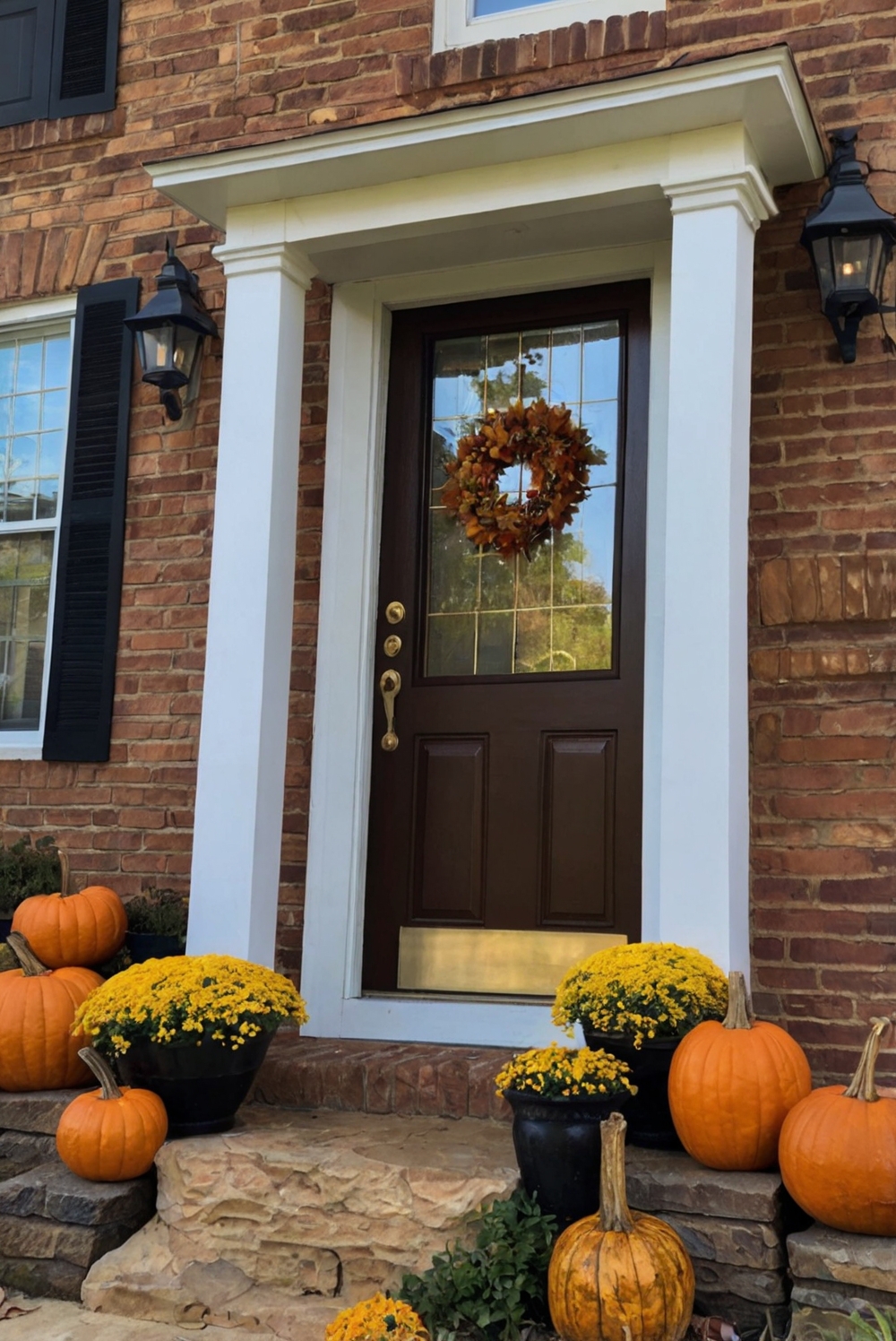 Fall porch decor, Outdoor fall decor, Autumn front porch ideas, Porch decorating ideas, Seasonal porch decorations