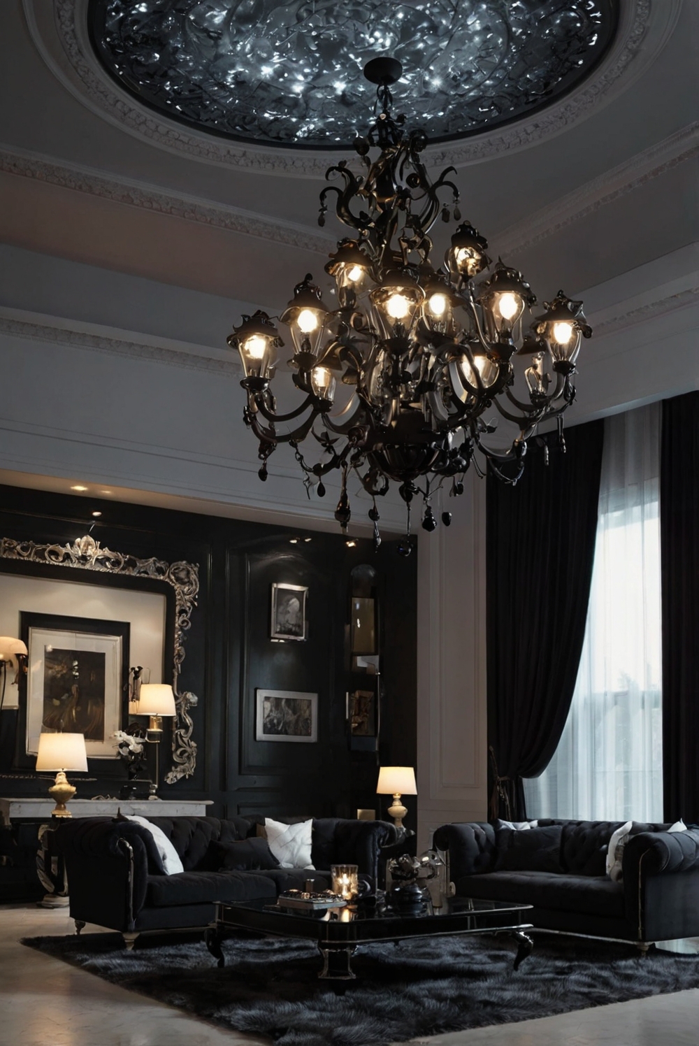 Gothic home decor, Gothic living room ideas, Gothic interior design, Dark and moody living room, Gothic home accessories