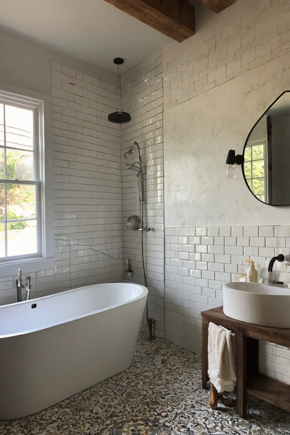 How do I ensure that my chosen tiles are compatible with other materials in my bathroom?