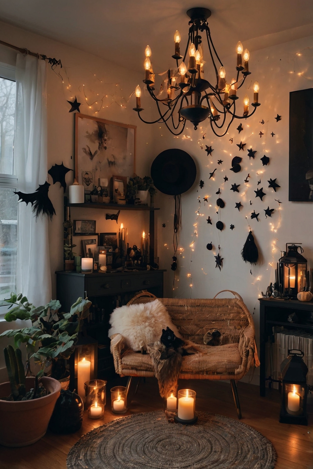 Witchy decor, Gothic bedroom decor, Witchcraft aesthetic, Dark room design, Magical home decor