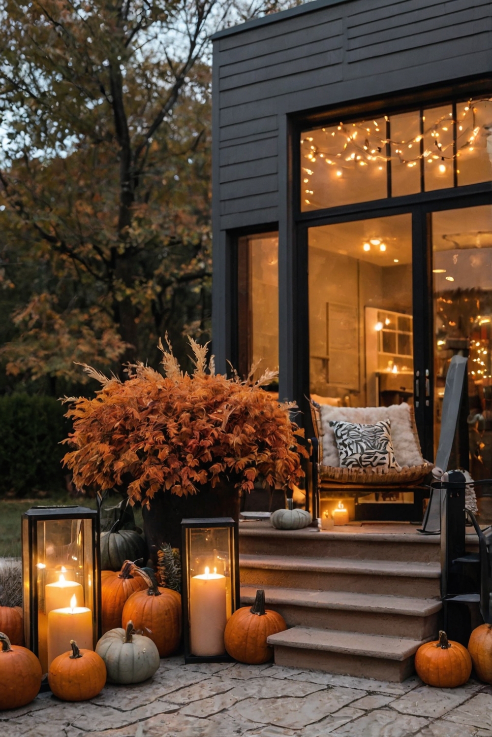 fall porch decor, fall outdoor decorations, autumn home decor, outdoor fall decorating, fall porch ideas