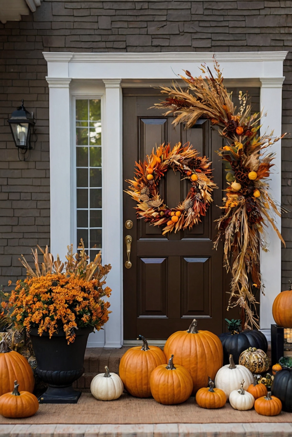 Thanksgiving outdoor decor, Thanksgiving porch decor, Thanksgiving yard decorations, Outdoor fall decor, Welcoming Thanksgiving entry