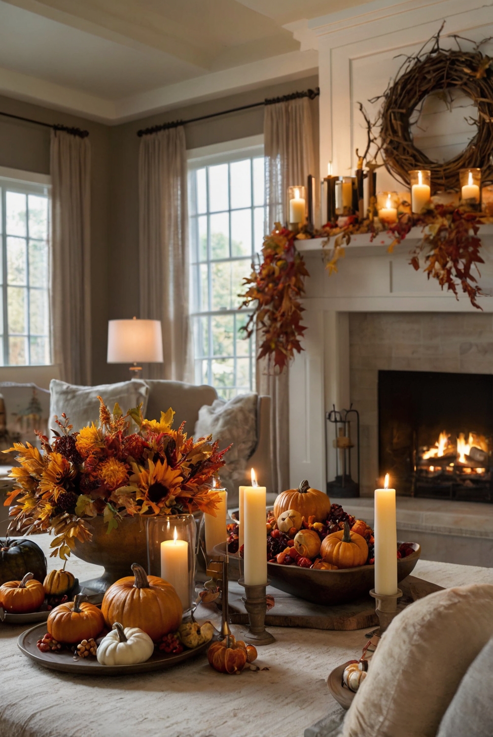 Thanksgiving room decor, Festive home ideas, Holiday home decor, Thanksgiving decorating tips, Seasonal room design