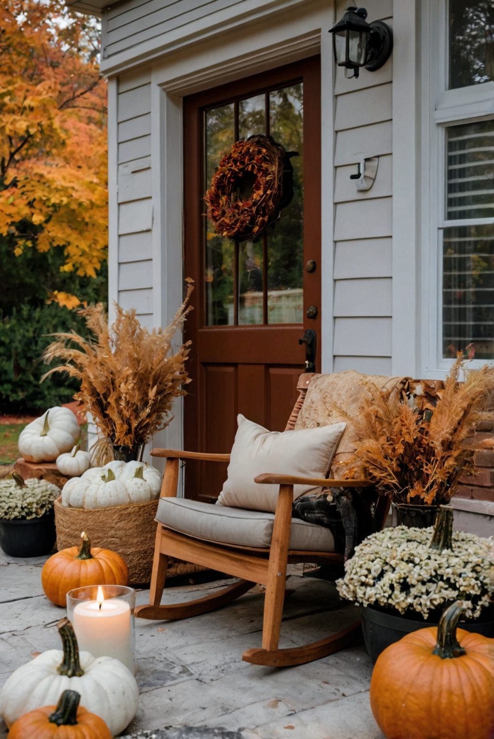 Stunning Fall Porch Decor, Cozy Fall Porch Ideas, Outdoor Fall Decorating, Autumn Porch Inspiration, Rustic Fall Porch Décor