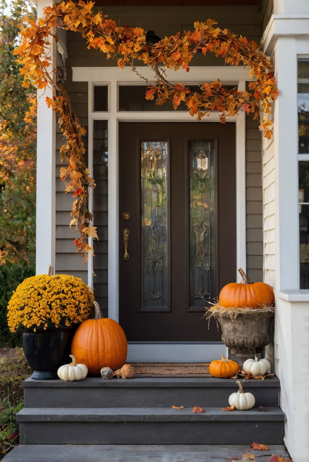 Fall porch decor ideas, Autumn porch decorations, Outdoor fall decor, Fall porch design, Front porch fall decor