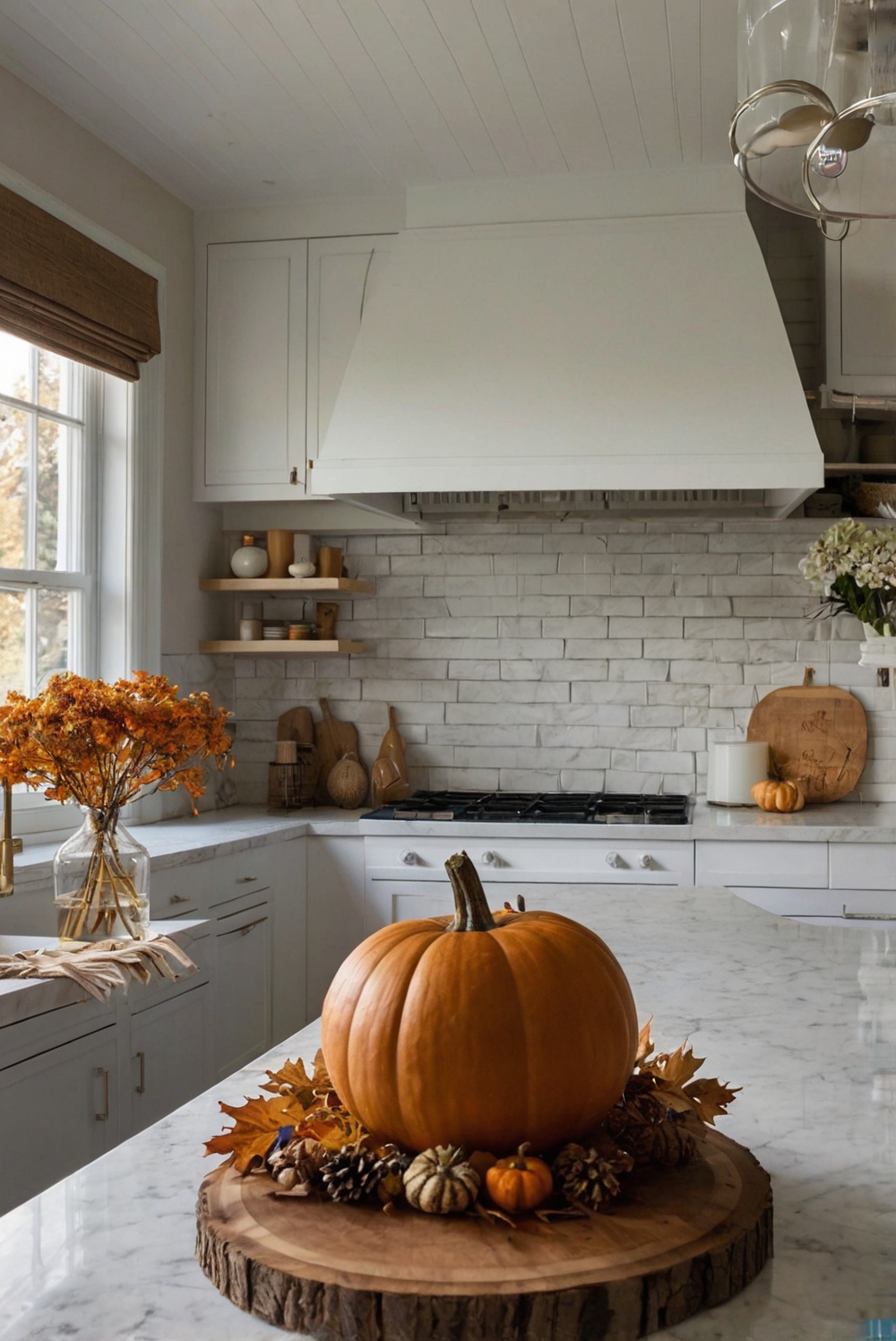 Fall kitchen decor, Autumn kitchen design, Warm kitchen makeover, Rustic kitchen decorations, Cozy kitchen renovation