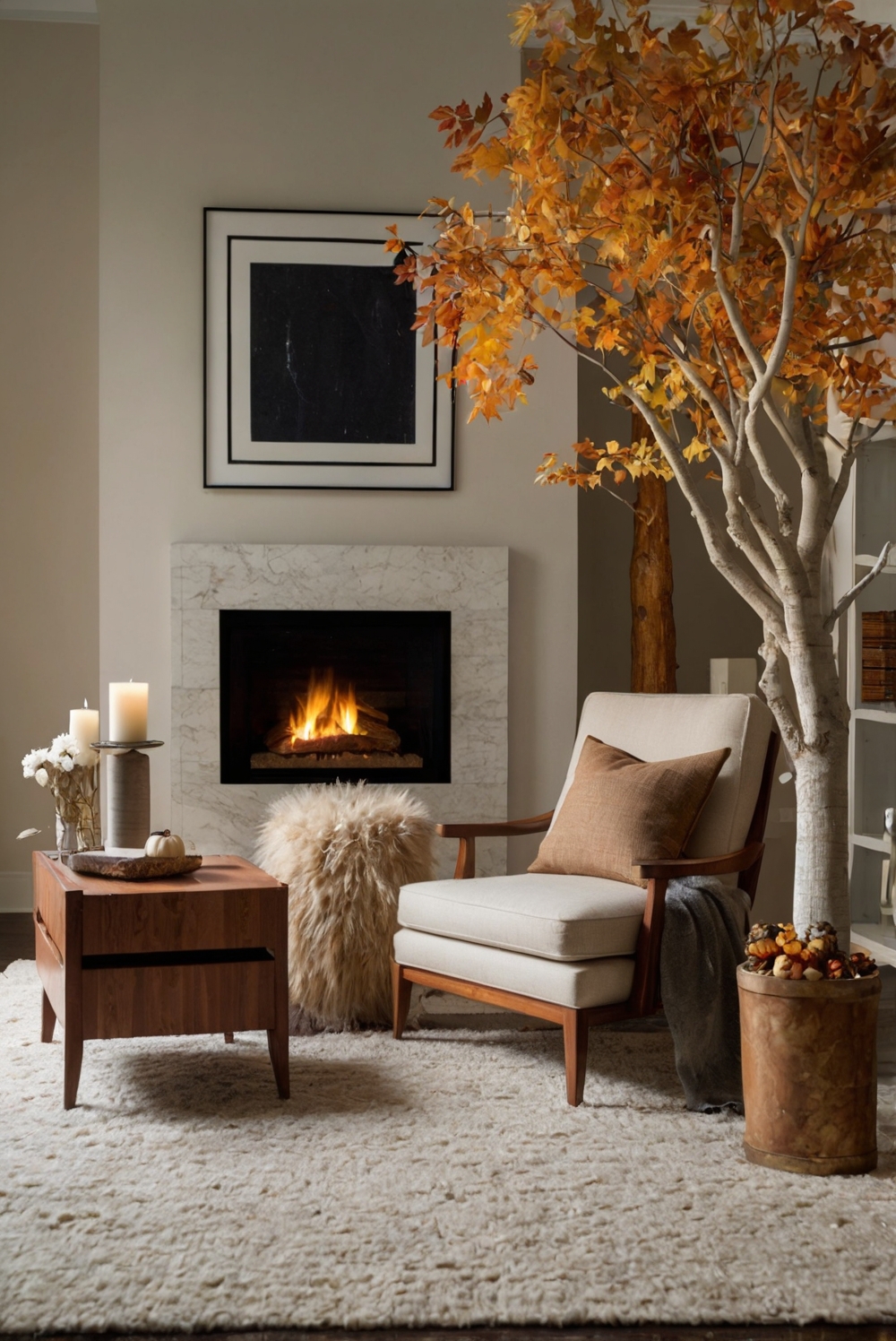 Fall decor ideas, Autumn home decorating, Seasonal home decor, Cozy living room decor, Festive home decorations