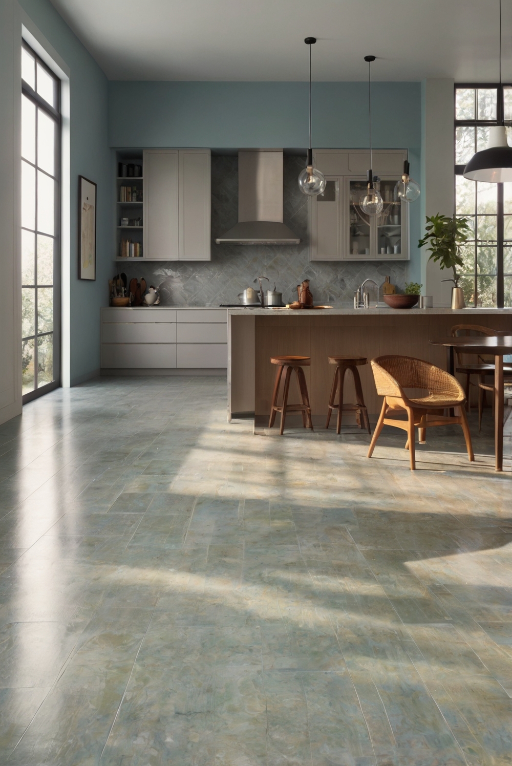 Which flooring materials are resistant to household cleaning chemicals?