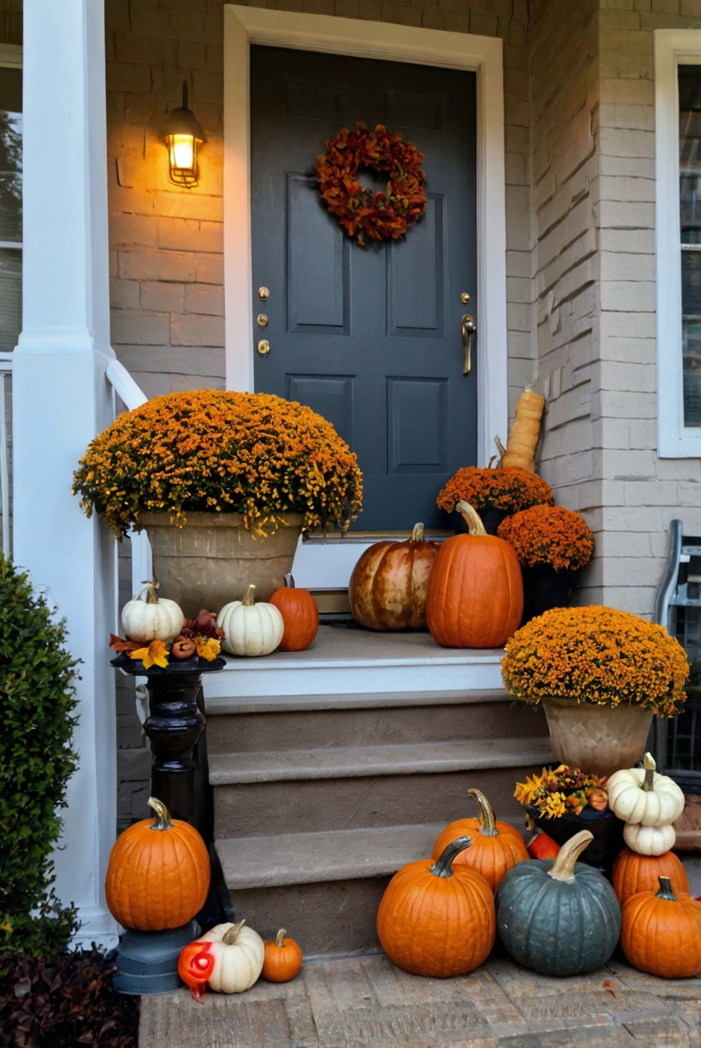 Fall porch decor, Outdoor autumn decorations, Curb appeal ideas, Seasonal home accessorizing, Front porch transformation