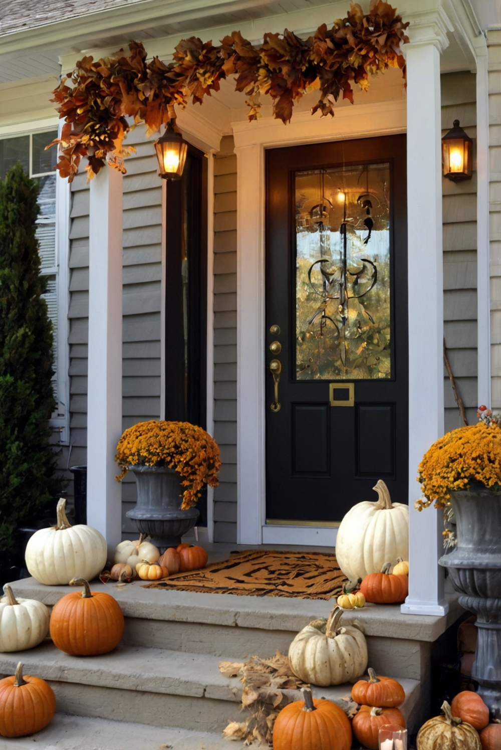 fall porch decor, porch decoration, outdoor autumn decor, seasonal porch ideas, front porch design