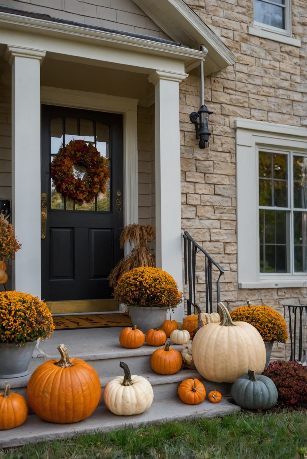 Fall porch decor, Fall front porch, Autumn porch decorations, Outdoor fall decor, Fall porch ideas