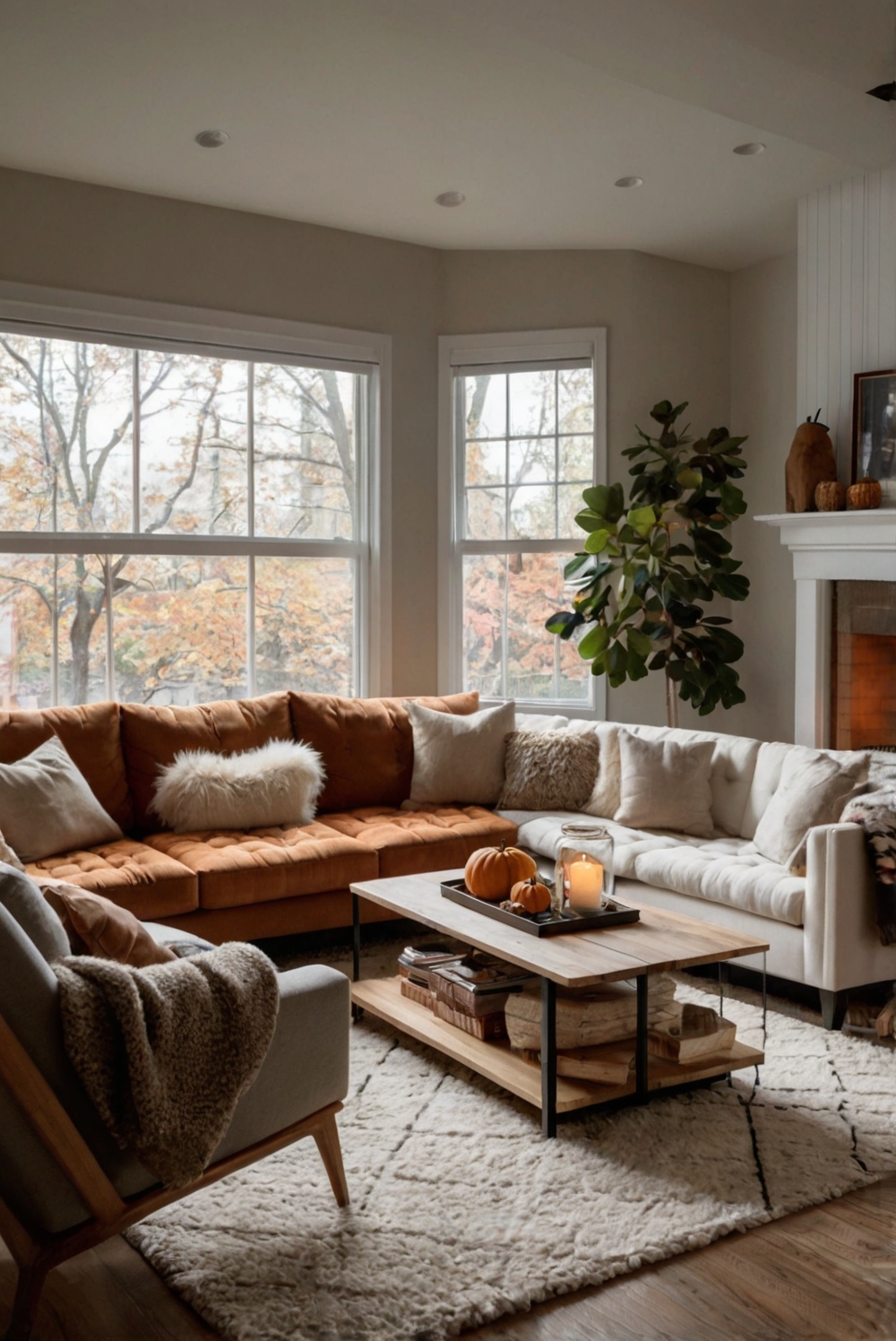 1. fall decor ideas 2. cozy living room decor 3. autumn home decor 4. warm living room design 5. elegant fall decorations