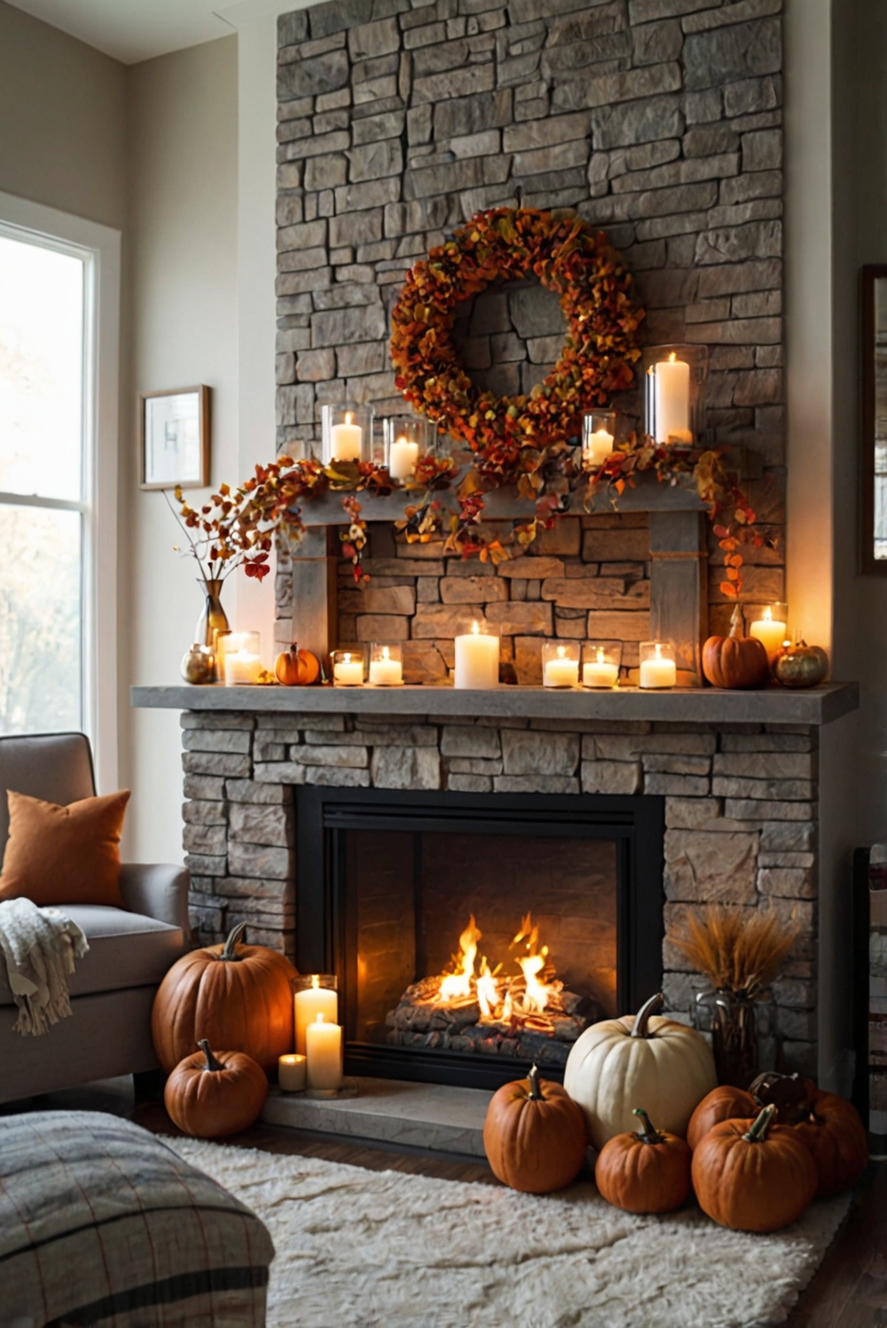 Fall mantle decor, Mantle decorations, Cozy home decor, Living room decor, Rustic home decor