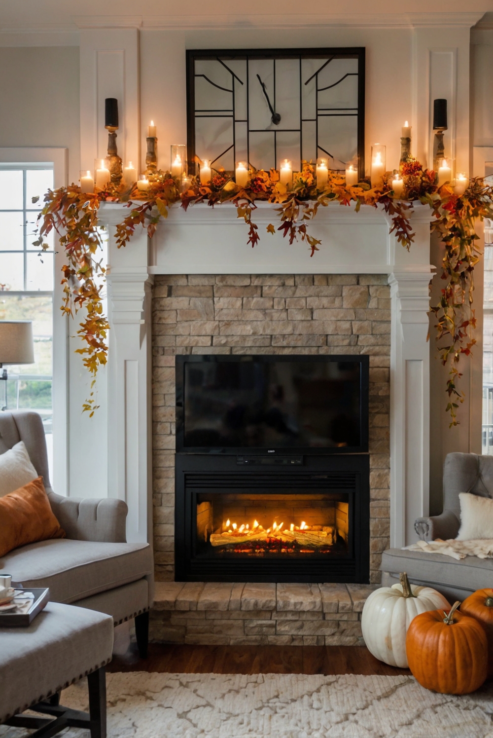 Fall Mantle Decor, Home Decor, Interior Design, Living Room, Seasonal Decor