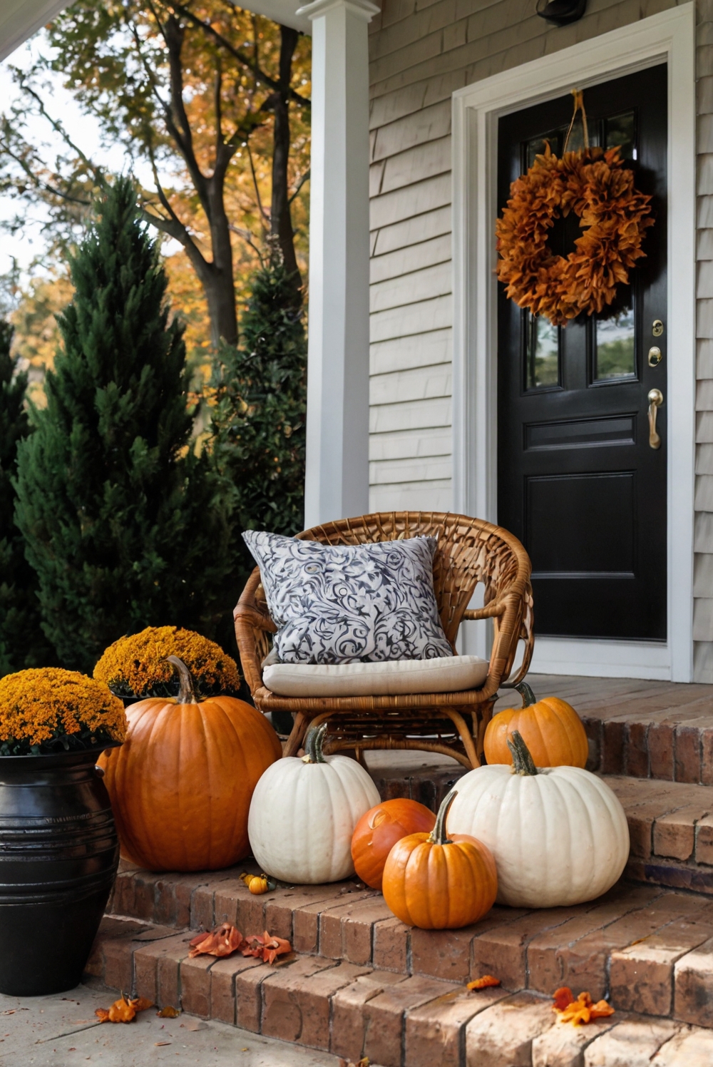 Stunning Fall Porch Decor, Autumn Home Decorating, Outdoor Fall Decor, Autumn Front Porch, Welcoming Fall Decor