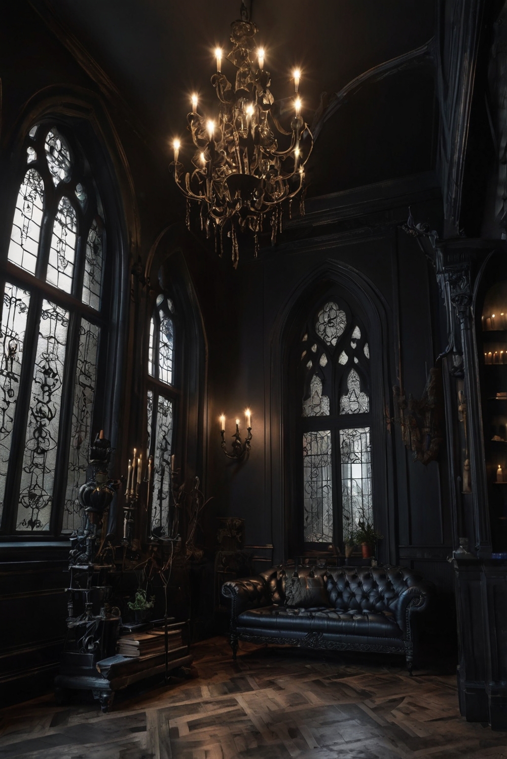 Gothic home decor, Elegant home furnishings, Gothic furniture, Luxury home accents, Sophisticated interior design