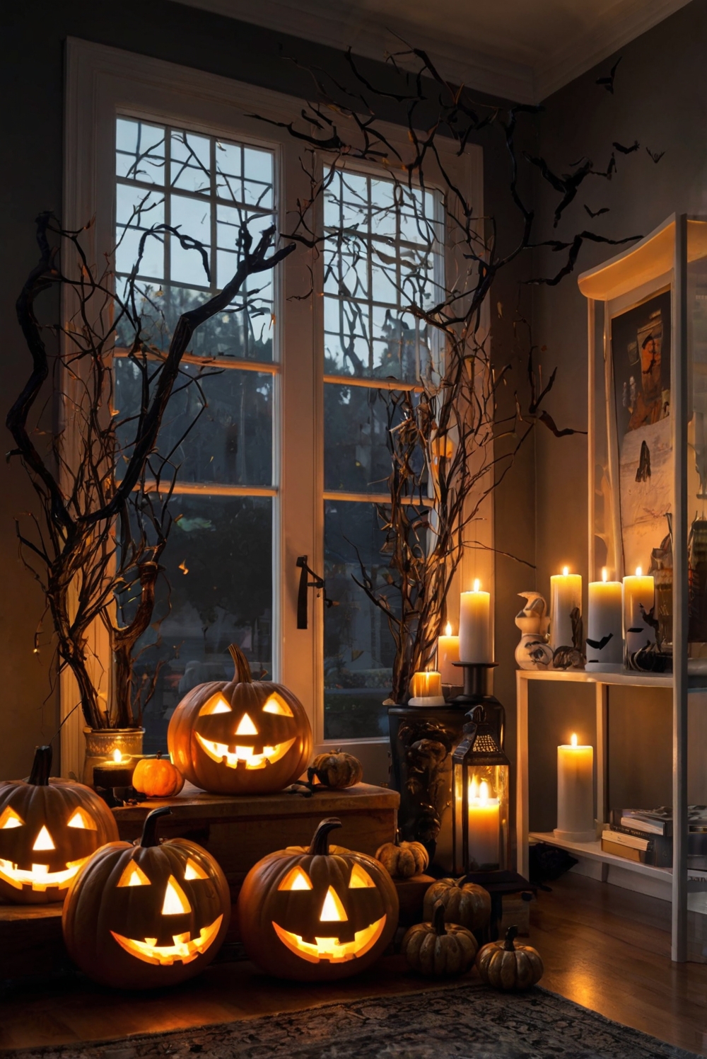 Halloween decor, Festive room, Spooky ambiance, Seasonal decorations, Halloween home styling