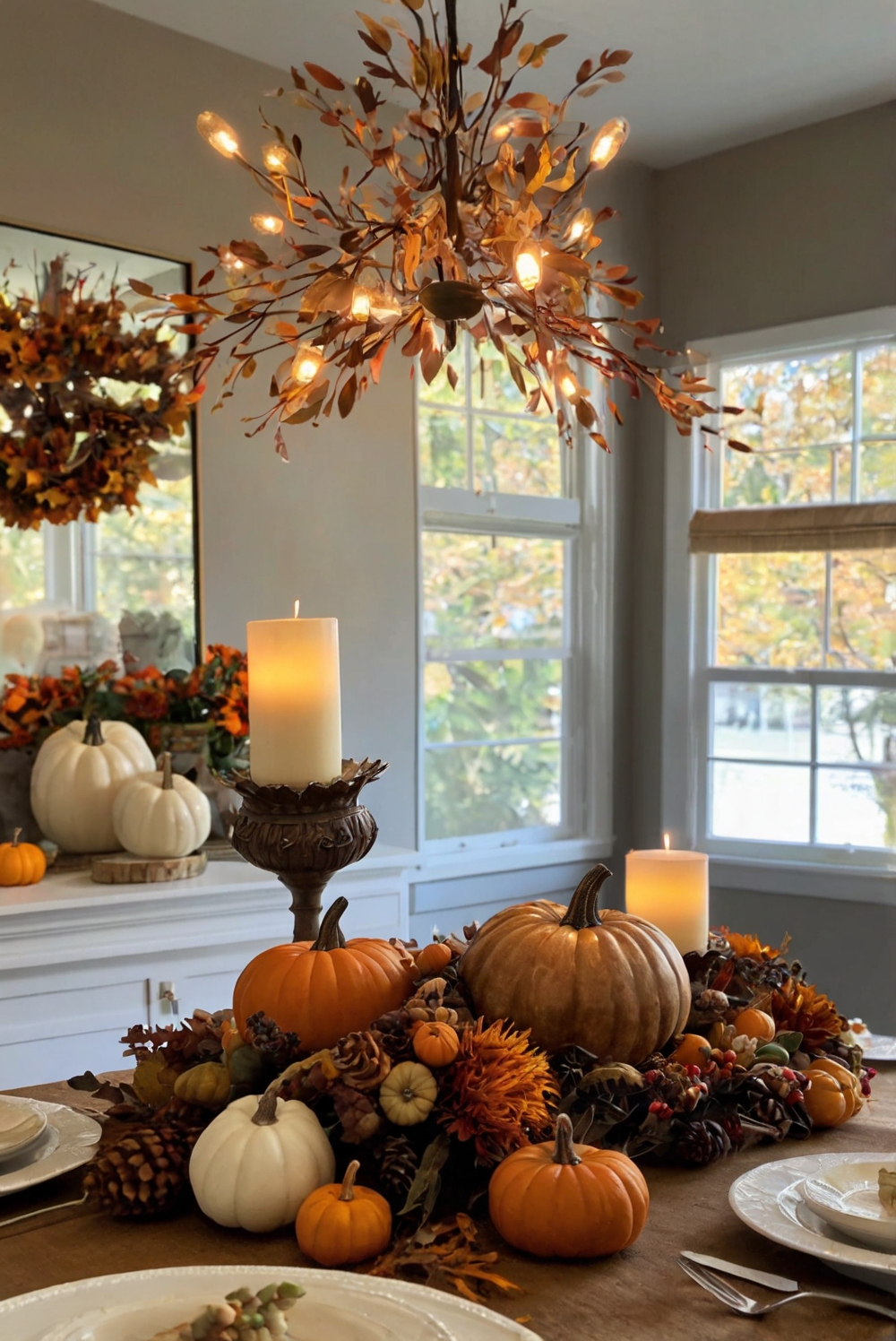 Thanksgiving room decor, Cozy Thanksgiving decor, Thanksgiving home decorations, Thanksgiving room makeover, Thanksgiving interior design