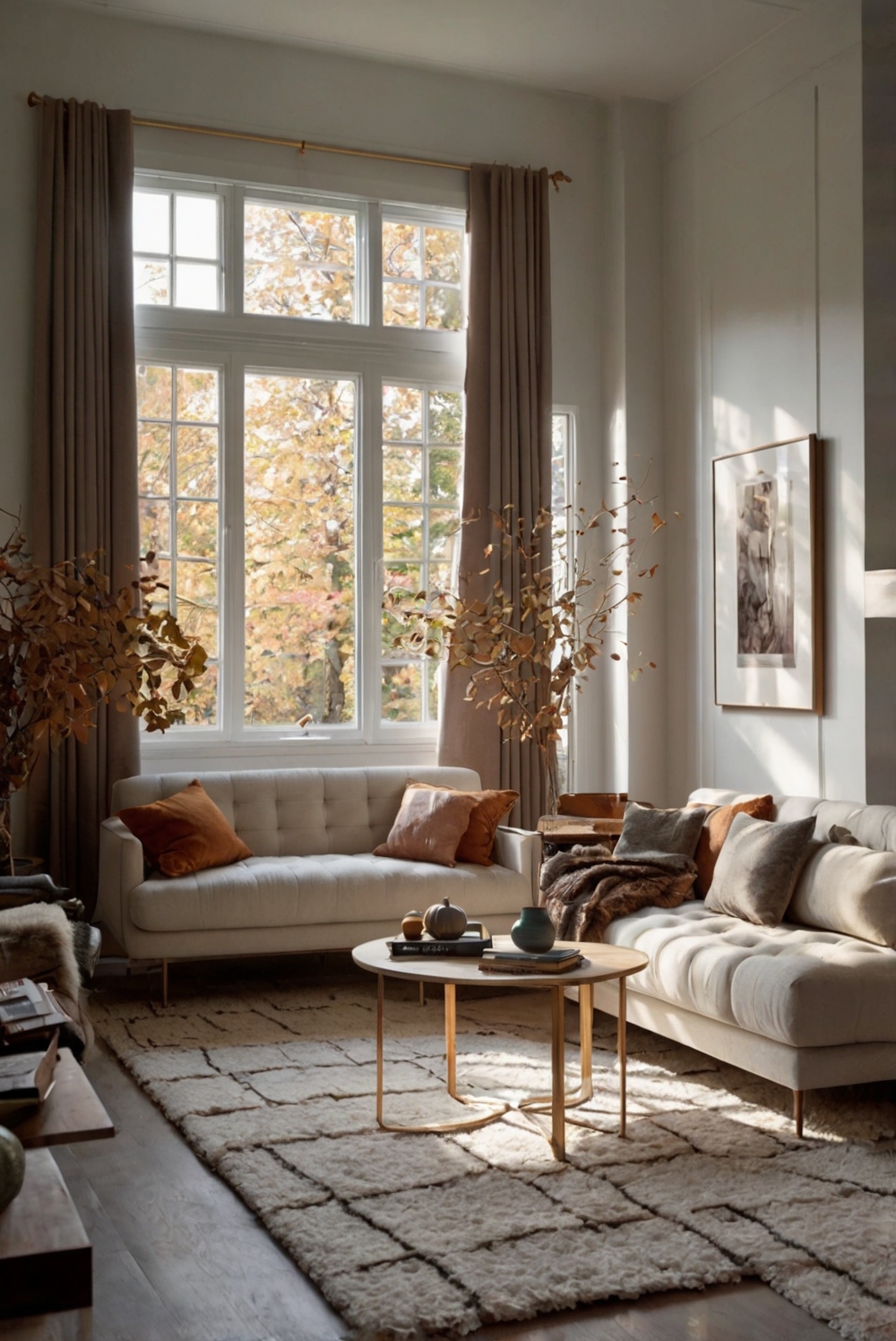 Fall decor ideas, Living room inspiration, Stylish home decor, Interior design tips, Cozy living room