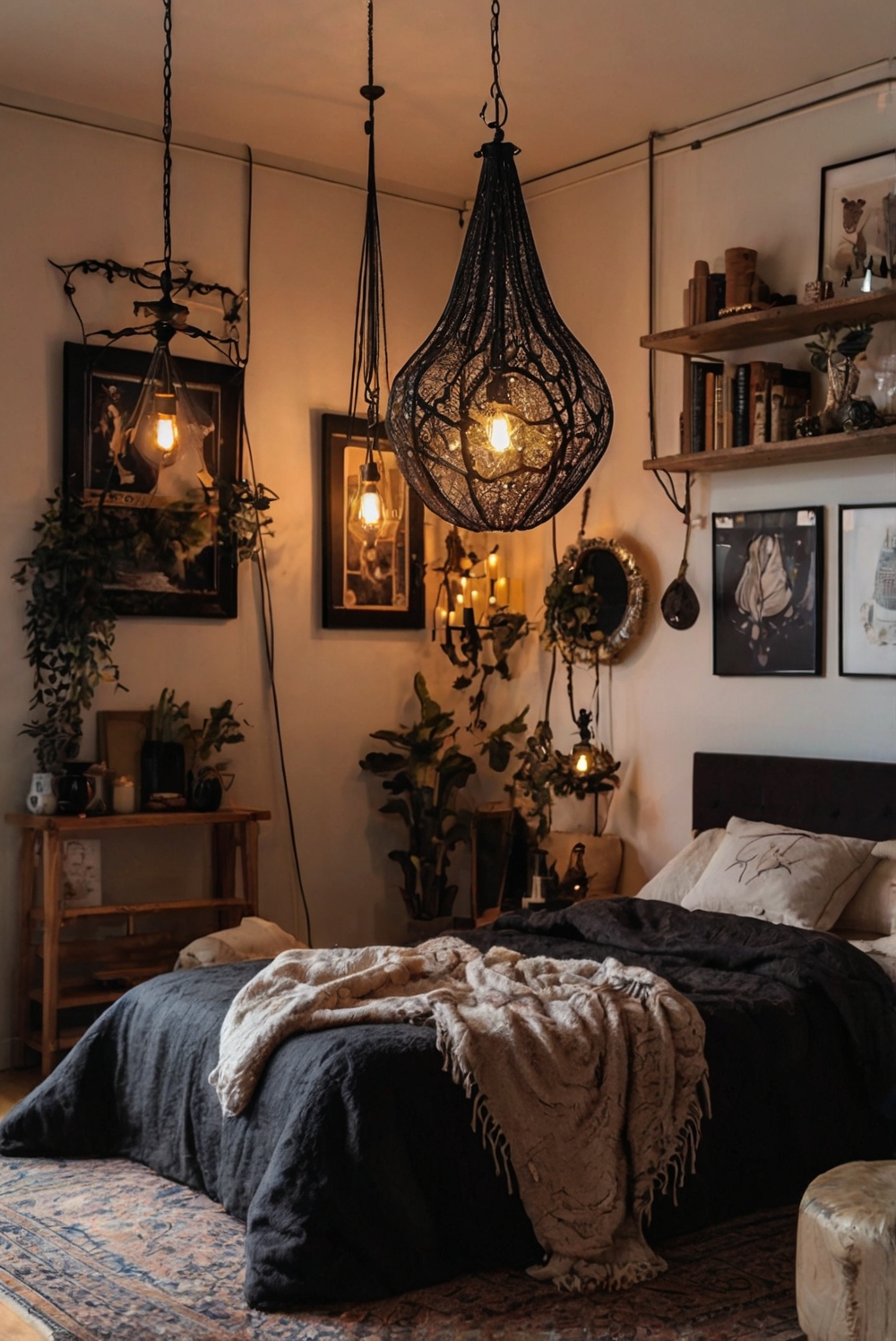 Witchy home decor, Gothic room ideas, Occult bedroom accessories, Pagan interior design, Mystic living space